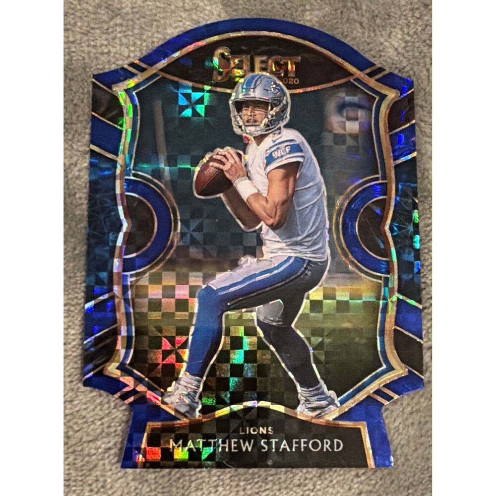 2020 Panini Select - Concourse Matthew Stafford #11 Blue Prizm Die-Cut